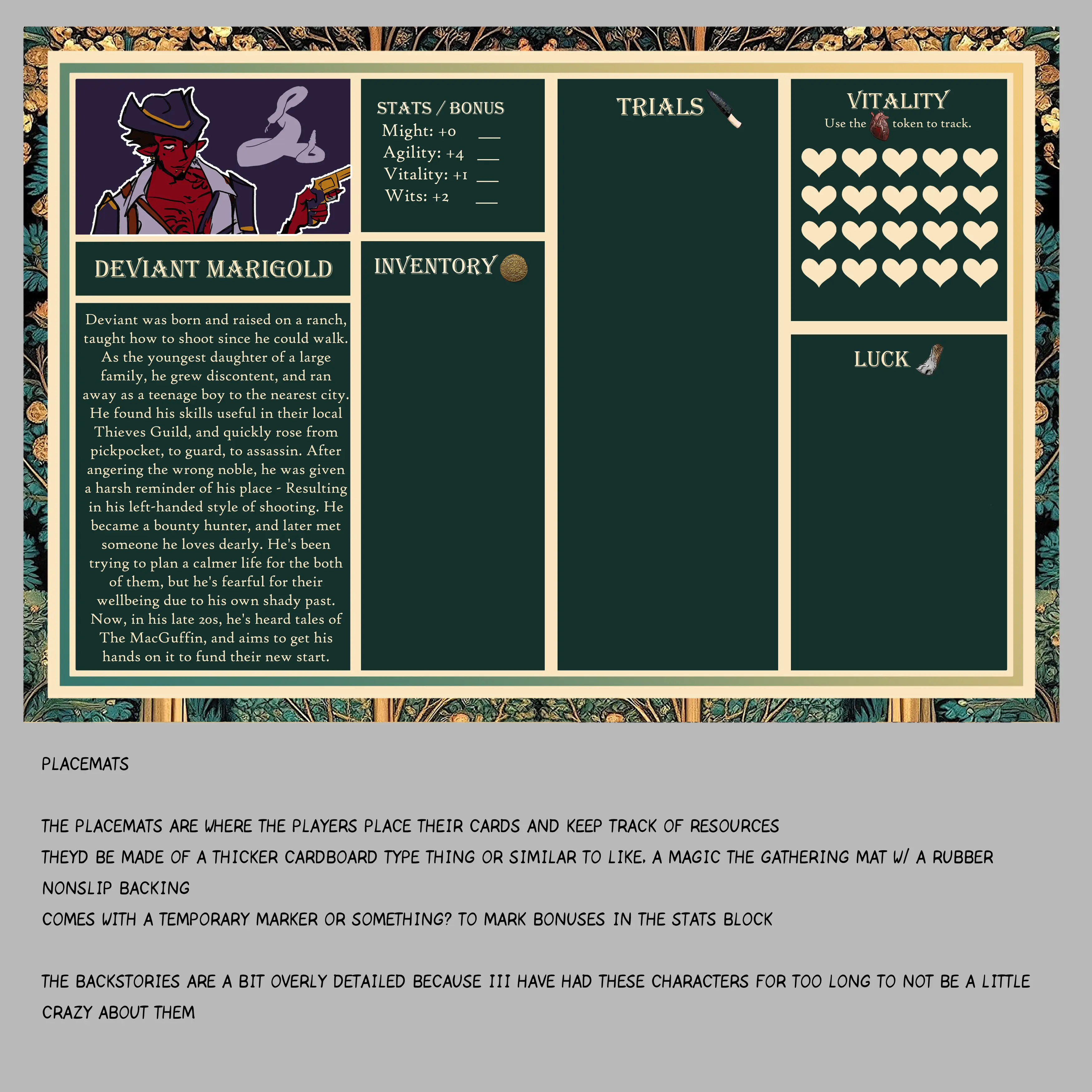 Placemat example for MacGuffin Mayhem.